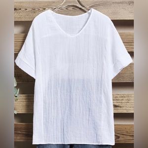 Women’s White V-Neck Casual Top
